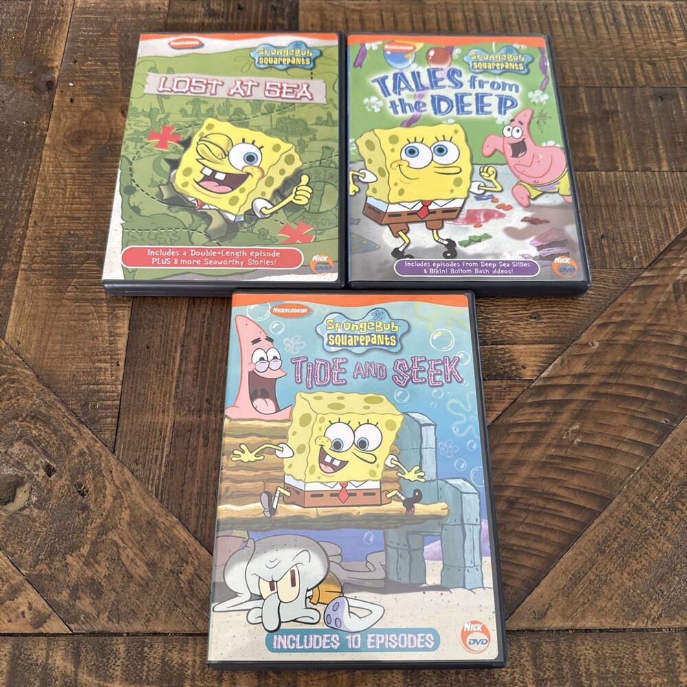 SpongeBob SquarePants DVD Lot 3 Nickelodeon Official Releases Tested